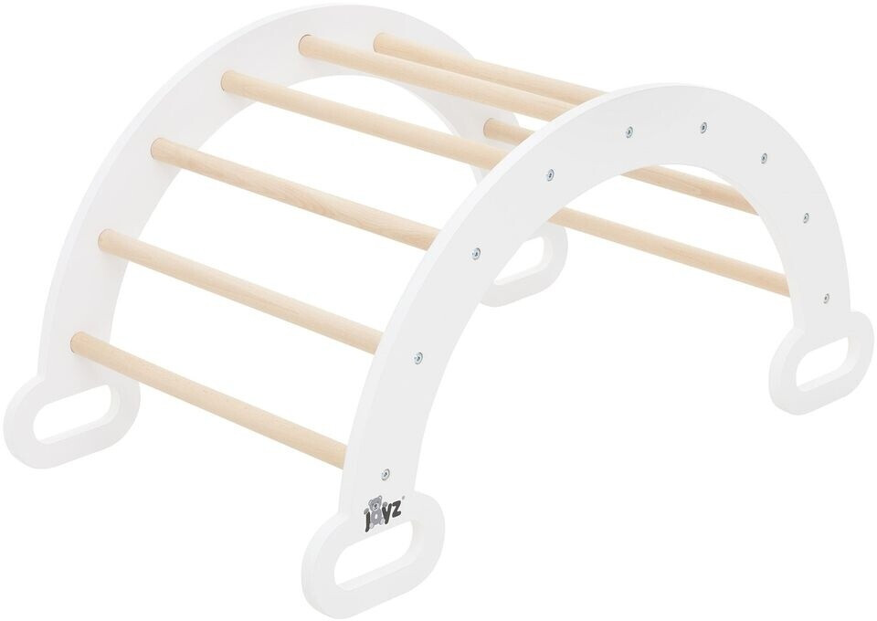 Bild von Joyz Klettergerüst Kletterleiter Spielzeug aus holz für Babies und Kleinkinder ab 1 Jahr, (Komplett-Set), Montessori Kletterbogen für Kinder Natur/Weiß 89x52x45,5cm