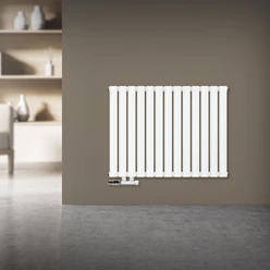 Bild von LuxeBath Heizkörper Paneelheizkörper Designheizkörper, Weiß 600x780mm Einlagig Ovale Röhren Wandanschlussgarnitur Thermostat