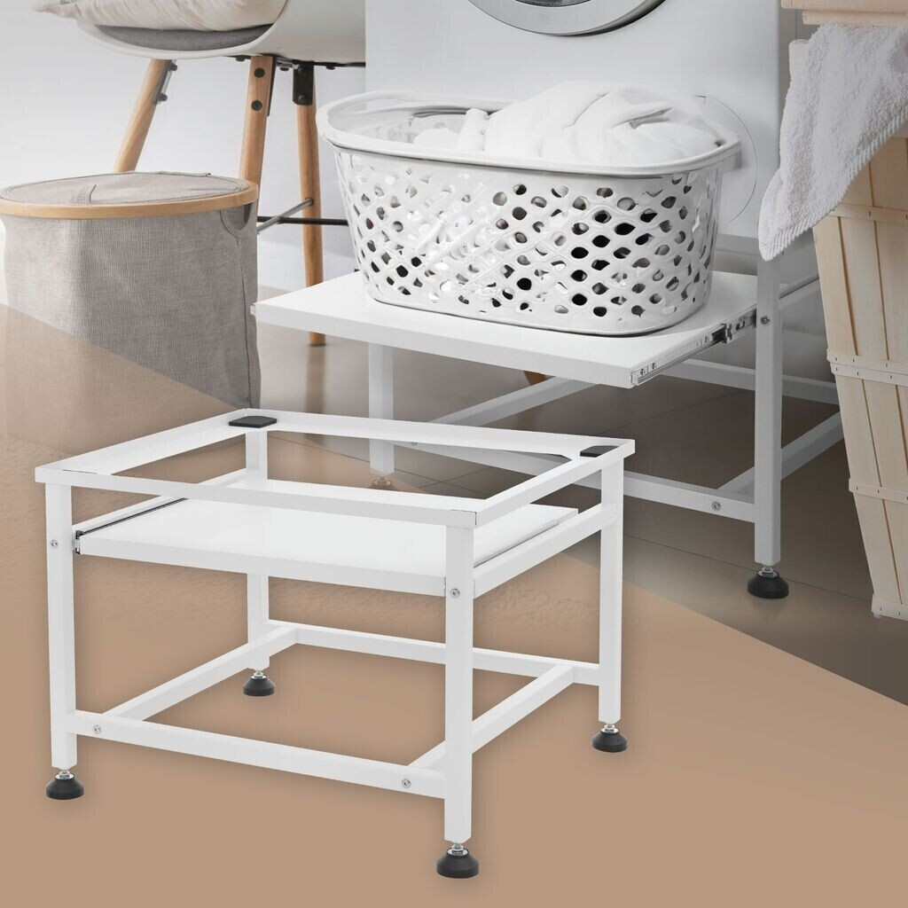 Bild von ML-Design Waschmaschinen-Untergestell Ausziehbarer Ablage Weiß 62,5x53,5x45 cm