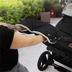 Bild von Joyz Kinderwagen-Handwärmer Kinderwagen Handwärmer 45x22x6 cm Schwarz aus Flanell Joyz, Schwarz Atmungsaktiv Wasserdicht Winddicht Universalgröße