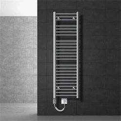 Bild von Badheizkörper Elektrisch mit Heizstab 900W 400x1500 mm Chrome gerade mit Seitenanschluss LuxeBath