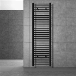 Bild von LuxeBath Badheizkörper Sahara 500x1800 mm Schwarz matt gerade mit Seitenanschluss, Designheizkörper Handtuchwärmer Handtuchtrockner Handtuchheizkörper Handtuchheizung Handtuchheizer Badezimmer Heizung