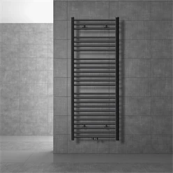 Bild von Badheizkörper Sahara 600x1500 mm Anthrazit gerade mit Mittelanschluss LuxeBath