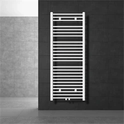 Bild von Badheizkörper Sahara 600x1500 mm Weiß gebogen mit Mittelanschluss LuxeBath