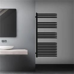 Bild von Badheizkörper Raumteiler U-Form 500x1200 mm Schwarz matt LuxeBath