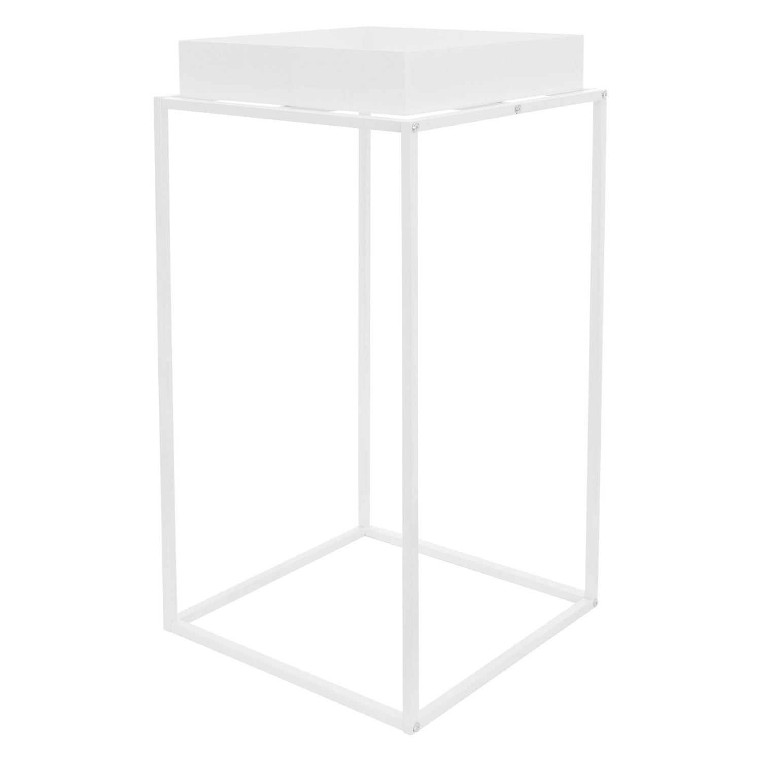 Bild von ML-Design Pflanzenständer 3Er Set Weiß aus Metall 45x45x88 cm Quadratisch