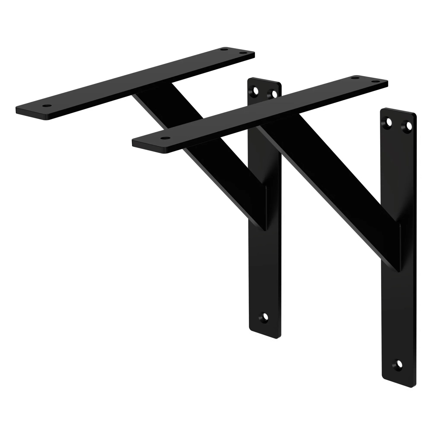 Bild von ML-Design 4 Stück Regalhalterung 240 x 240 mm Schwarz Aluminium Schwebende