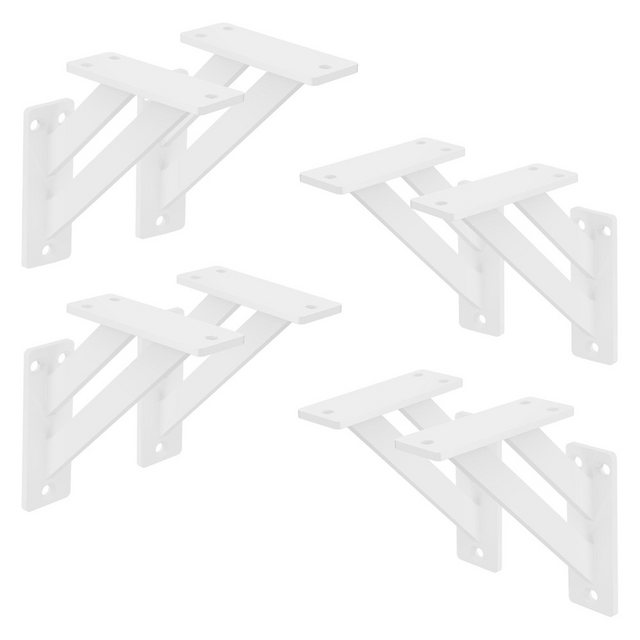 Bild von ML-DESIGN Wandregalhalter Regalhalterung aus Aluminium, Regalträger für Wandmontage, 8-tlg., Wandkonsole Weiß Regalstütze Wandregal Regalwinkel Regalhalterungen