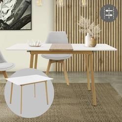 Bild von ML-DESIGN Esstisch Esszimmertisch Skandinavisch Küchentisch Wohnzimmertisch Schreibtisch, Tisch im skandinavischen Stil für 4-6 Personen ausziehbar MDF / Stahl