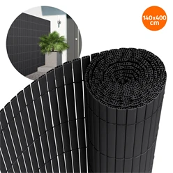 Bild von ECD Germany Balkonsichtschutz PVC Sichtschutzmatte, UV-beständig, Wasserdicht, 3-Gewicht-Verstärkung (1-St) Anthrazit Windschutz Zaunblende Sichtschutz für Garten Balkon Terrasse