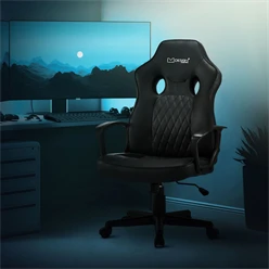 Bild von B-Ware Gamingstuhl mit Wippfunktion breite Sitzfläche Schwarz aus Kunstleder ML-Design