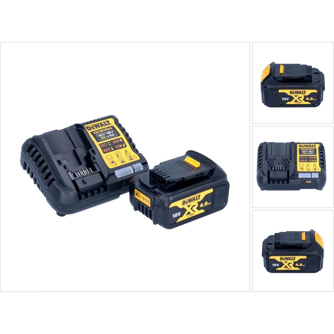 Bild von DeWalt, Werkzeugakku + Ladegerät, DCB 1104 M1 Akku Starter Set 12 V / 18 V 1x Akku 4,0 Ah + DCB 1104 Ladegerät (18 V)