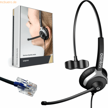 Bild von Gequdio Headset 1-Ohr kompatibel für Cisco Telefone inklusive Anschlusskabel (Kabelgebunden), Office Headset, Schwarz, Silber