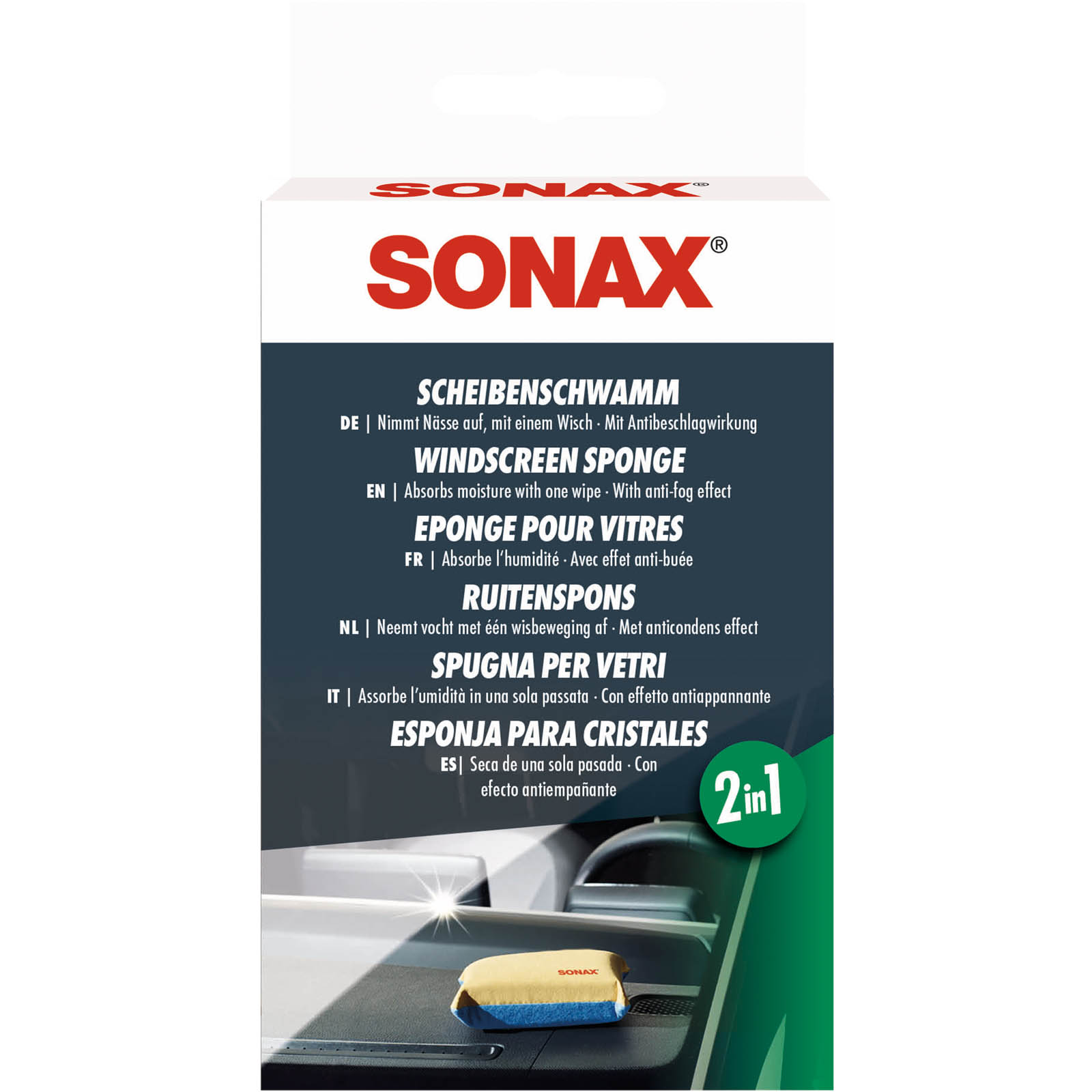 Bild von Sonax, Fahrzeugreinigung Zubehör, ScheibenSchwamm 2in1