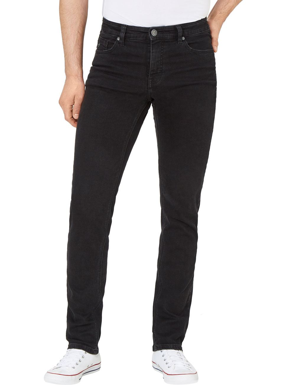 Bild von Paddock`s Herren Jeans Ranger Pipe - Slim Fit - Schwarz - Black/Black Motion & Comfort