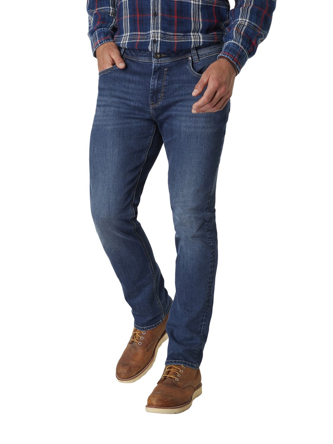 Bild von Paddock`s Herren Jeans BEN - Regular Fit Tapered Leg- Blau - Medium Blue Used Moustache