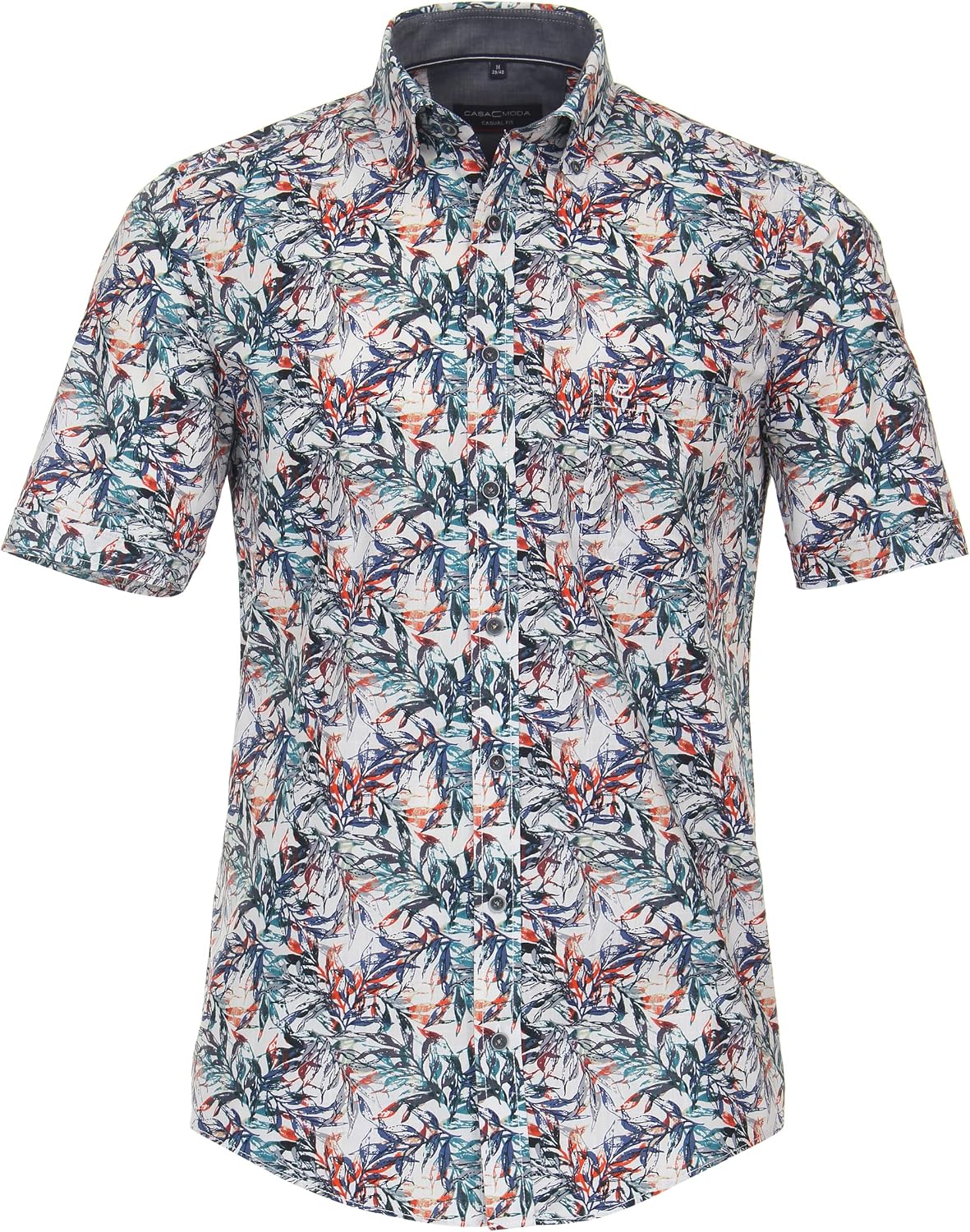 Bild von CASAMODA Freizeithemd Kurzarm Print Casual Fit Mittelblau XL