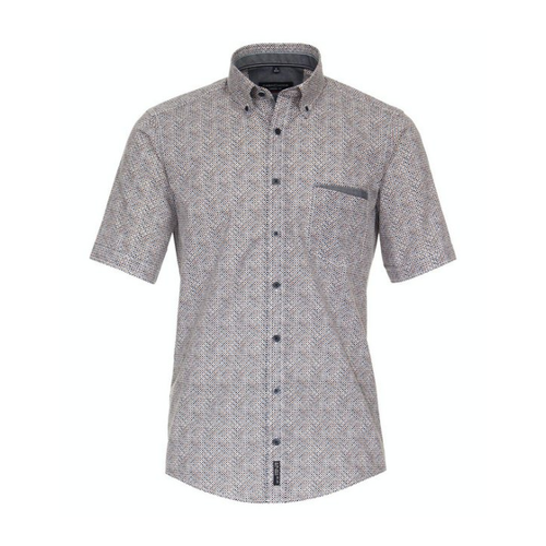 Bild von CASAMODA Freizeithemd Kurzarm Print Casual Fit Mittelblau 3XL