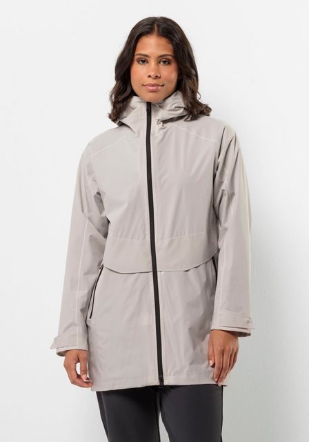 Bild von Jack Wolfskin Mainkai Long Jacket Women Regenjacke Damen M white Sea Shell