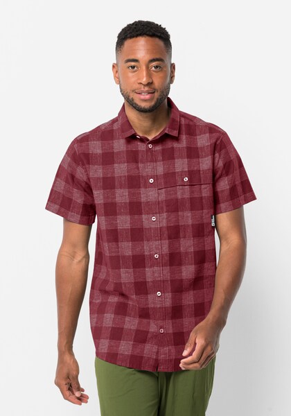 Bild von Jack Wolfskin Highlands Shirt Men Kurzarm Wanderhemd Herren S miscellaneous,purple Deep Ruby Check