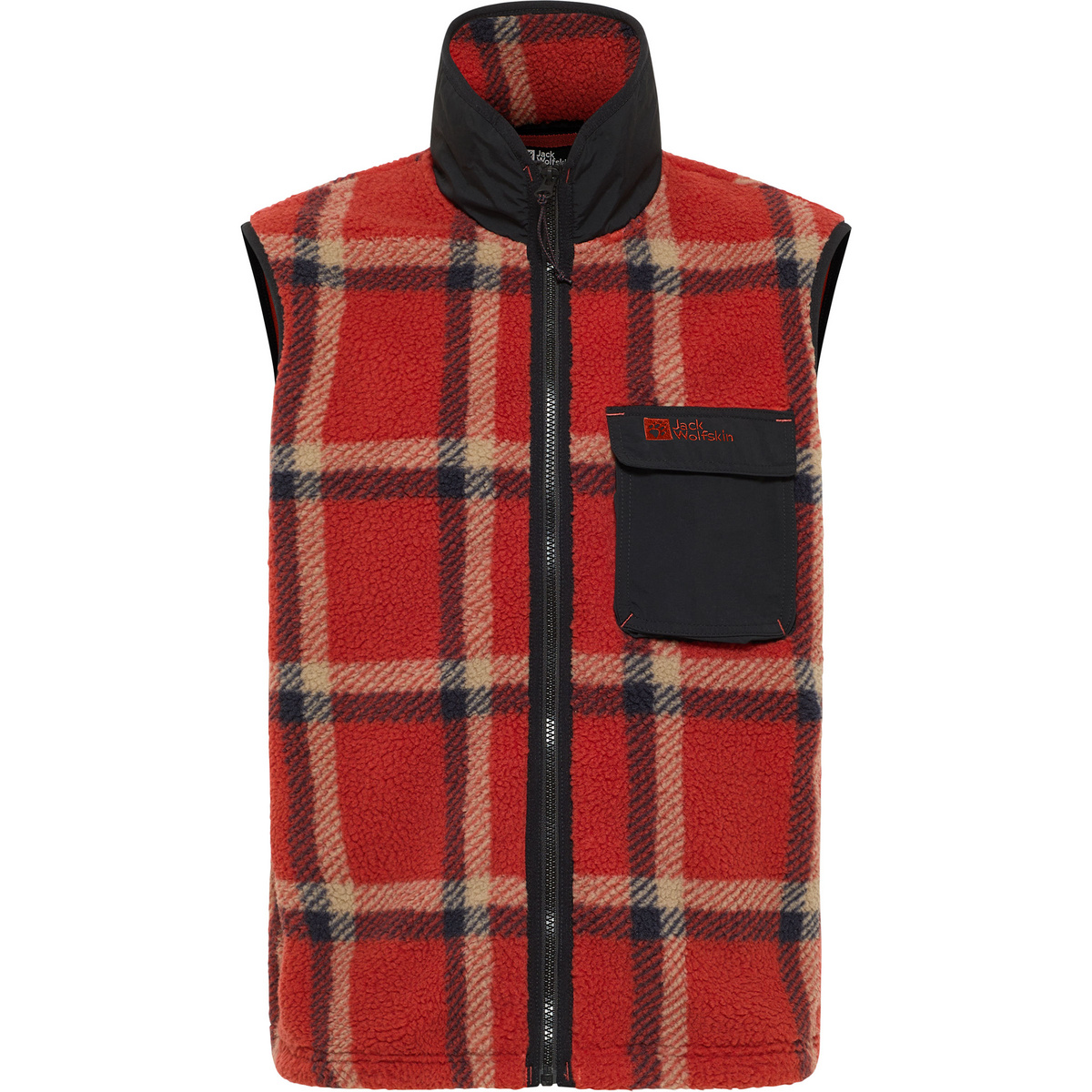Bild von Jack Wolfskin Felslicht Check Vest Men Fleeceweste Herren M red intense rust