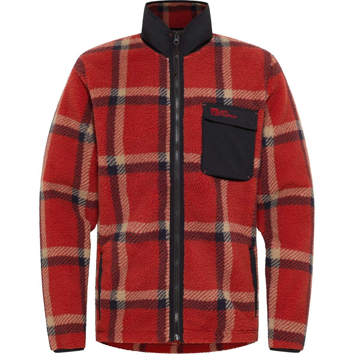 Bild von Jack Wolfskin Felslicht Check Jacket Men Fleecejacke Herren M red intense rust