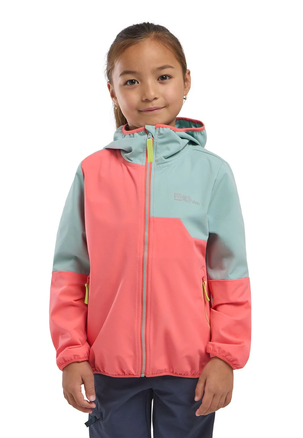 Bild von Jack Wolfskin Turbulence Hooded Jacket Kids Softshelljacke Kinder 164 red sunset coral