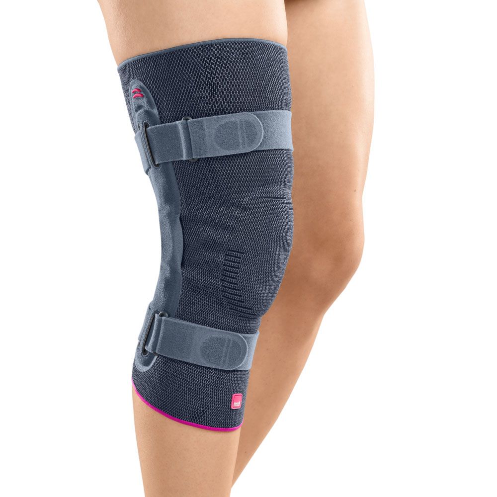 Bild von medi - Genumedi pro | Knieorthese mit Patella-Pelotte Extraweit mit Haftband | Silber | Größe IV| Kniebandage zur Knie Gelenk Stabilisierung | Knee Support | Bandage Kniegelenk Stabilisator