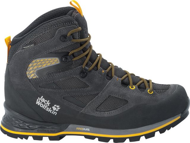 Bild von Jack Wolfskin Force Crest Texapore Mid Men Wasserdichte Trekkingschuhe Herren 45.5 miscellaneous,black,yellow Black / Burly Yellow Xt