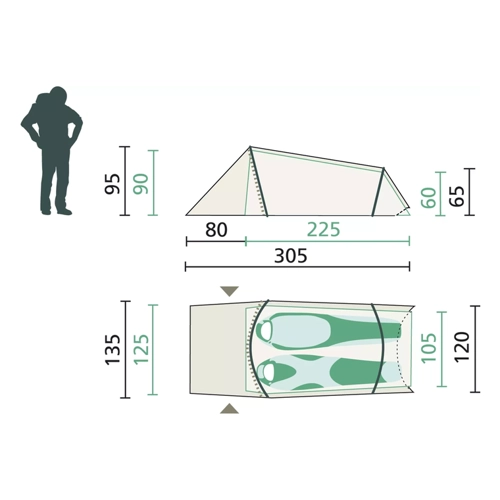 Bild von Jack Wolfskin Star Tunnel II-Personen Tunnelzelt 2 Personen one size ginkgo green ginkgo green