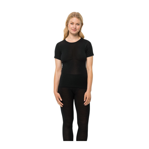 Bild von Jack Wolfskin Merino Shortsleeve Women S schwarz