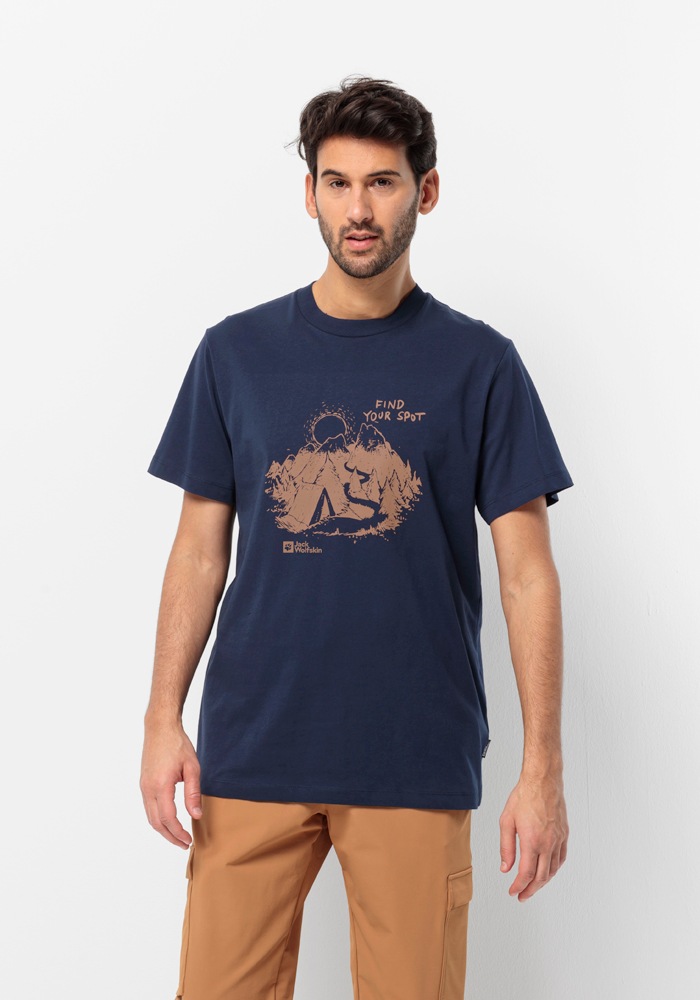 Bild von Jack Wolfskin Find Your Spot T-Shirt Men T-Shirt aus Bio-Baumwolle Herren M blau night blue