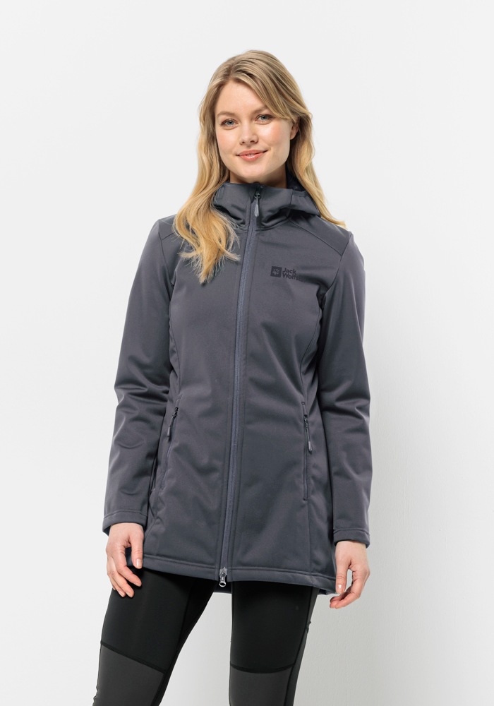 Bild von Jack Wolfskin Windhain Coat Women Softshellmantel Damen S dolphin dolphin