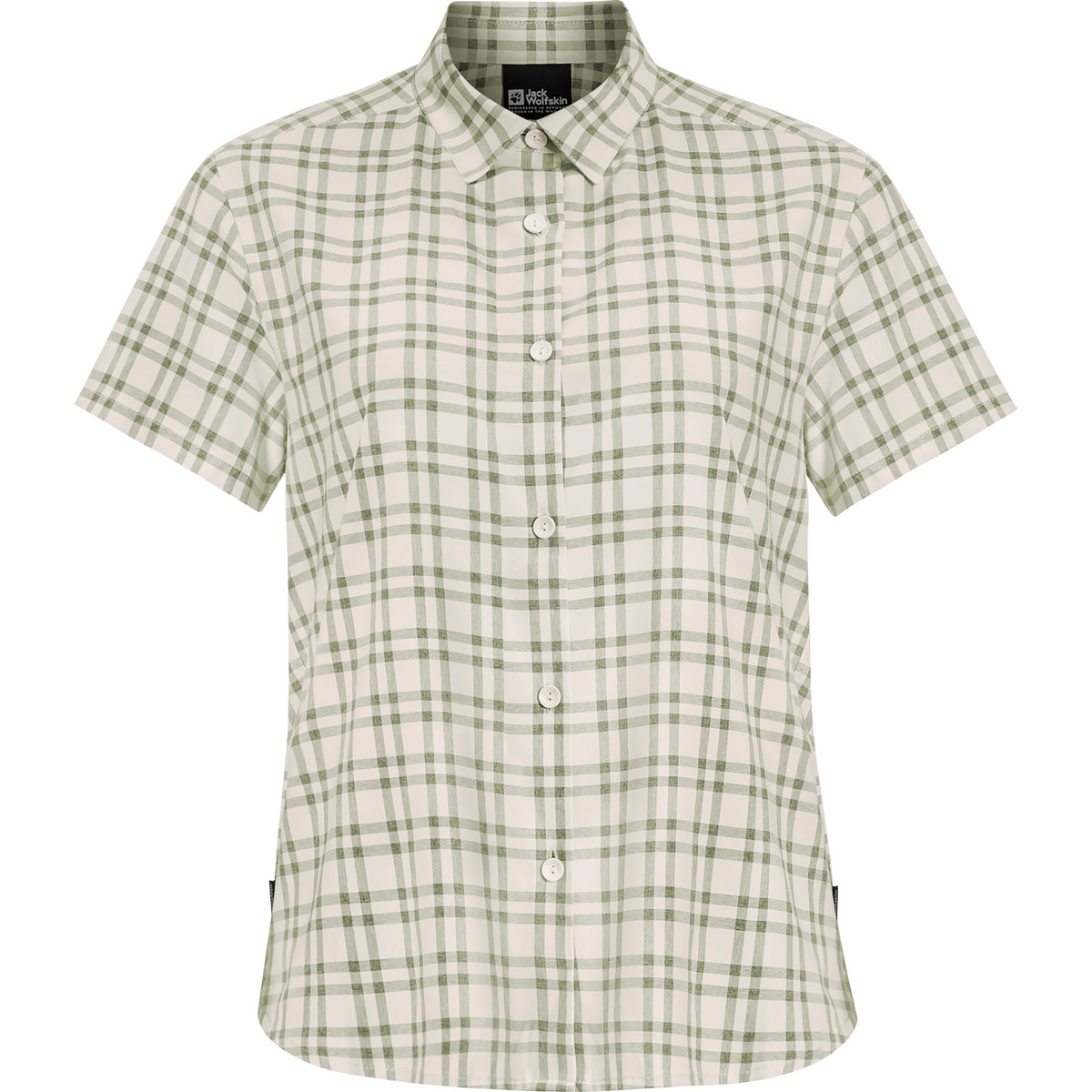 Bild von Jack Wolfskin Febla Shirt Women Kurzarm Bluse Damen S bay leaf check Bay Leaf Check