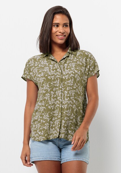 Bild von Jack Wolfskin Sommerwiese Shirt Women Kurzarm Bluse Damen S miscellaneous,green Leaves Bay Leaf