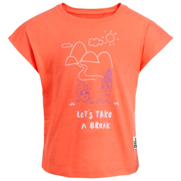 Bild von Jack Wolfskin Take A Break T-Shirt Girls T-Shirt aus Biobaumwolle Kinder 128 orange Digital Orange