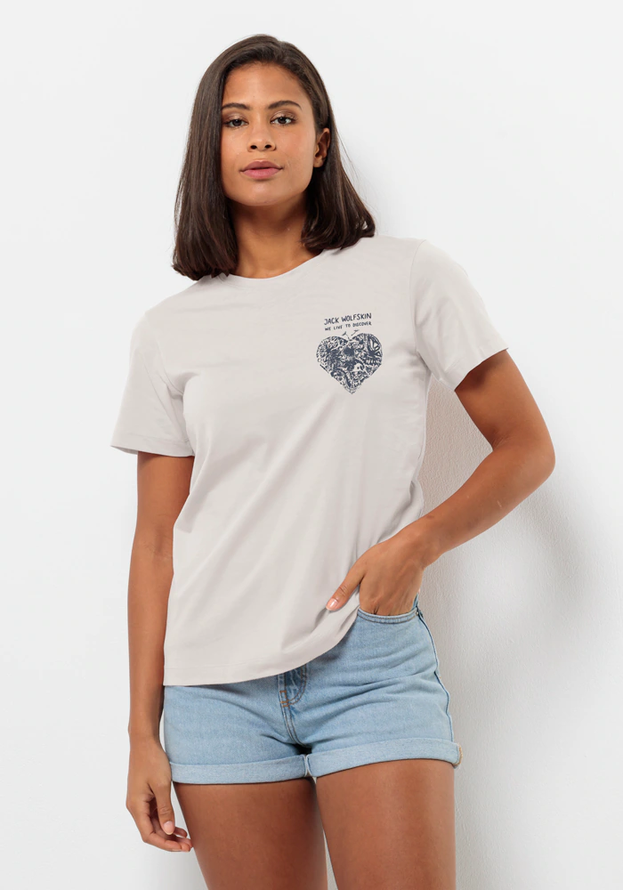 Bild von Jack Wolfskin Discover Heart T-Shirt Women T-Shirt aus Bio-Baumwolle Damen L sea shell Sea Shell