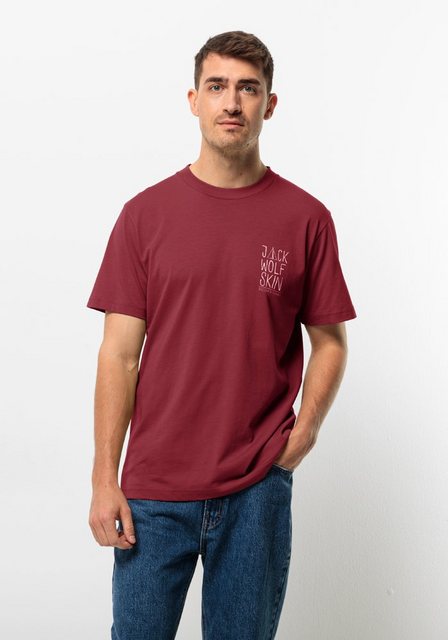 Bild von Jack Wolfskin Jack Tent T-Shirt Men Herren T-shirt aus Bio-Baumwolle XL deep ruby Deep Ruby