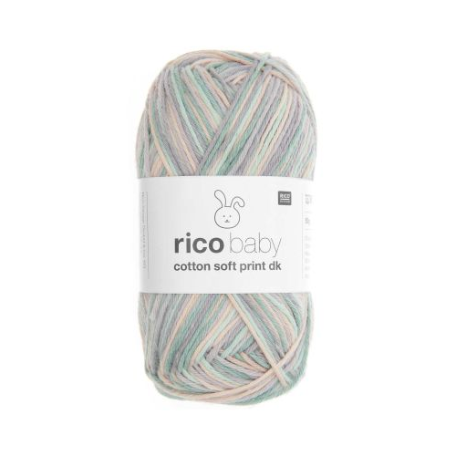 Bild von Rico Baby Cotton Soft Print DK 034 Mauve-Aqua – Vielseitiges Baby-Garn
