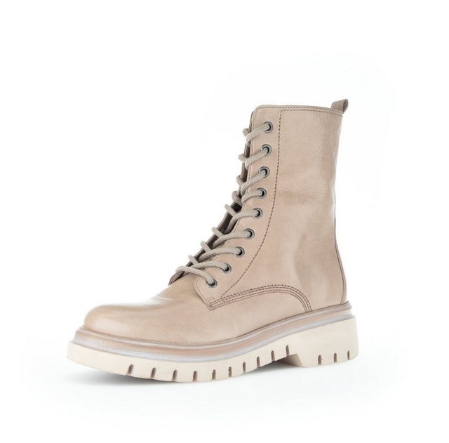 Bild von Gabor Damen Combat Boots, Frauen Stiefeletten,Wechselfußbett,Best Fitting,uebergangsstiefel,schnürstiefel,warm,Kiesel (Panna),39 EU / 6 UK