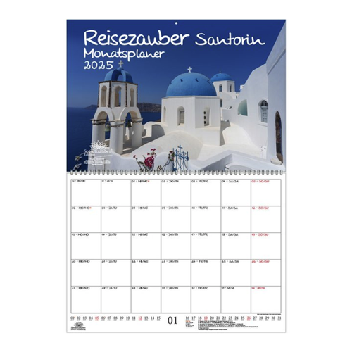 Bild von Reisezauber Santorin Planer DIN A2 Kalender für 2025