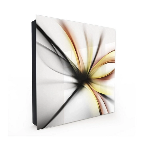 Bild von Primedeco Schlüsselkasten Magnetpinnwand und Memoboard mit Glasfront Motiv Abstrakte Blüte