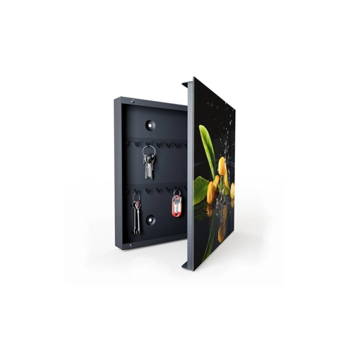 Bild von Primedeco Schlüsselkasten mit Magnetpinnwand und Memoboard – Zitronen und Blätter