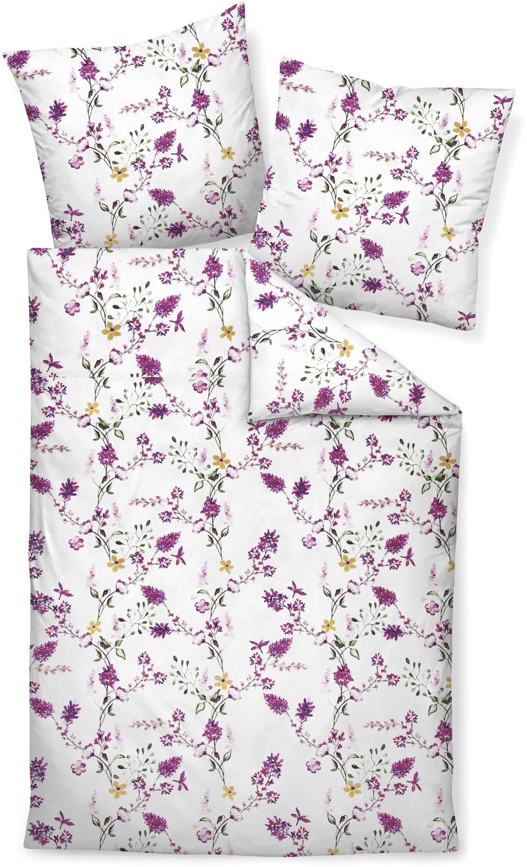 Bild von Janine Bettwäsche Janine Moments Mako-Satin Bettwäsche 135x200 Flieder Blüten lila 98087, Mako-Satin, 2 teilig