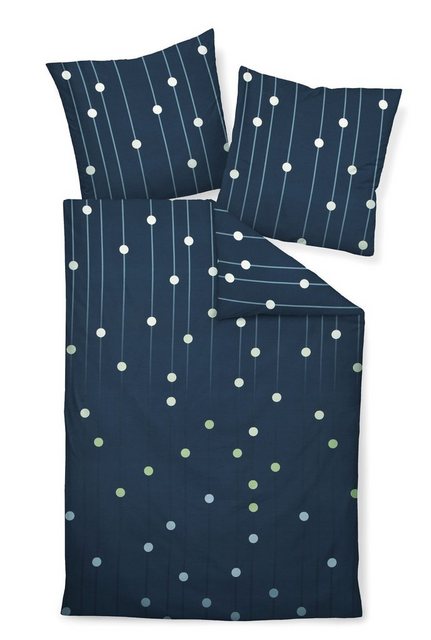 Bild von Janine Bettwäsche 135x200cm + 80x80cm J. D. - weicher Bettbezug aus Mako Satin - mit Reißverschluss - 100% Baumwolle - Öko-Tex - tiefseegrün