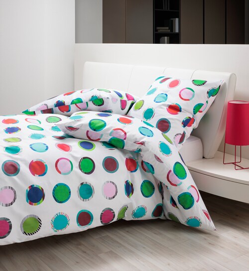 Bild von Janine Bettwäsche Mako-Satin Bettwäsche 155x220,80x80 Modern Art S multicolor, Mako-Satin, 2 teilig, Moderne Mako Satin Bettwäsche 155x220, Reißverschluss, 100% Baumwolle
