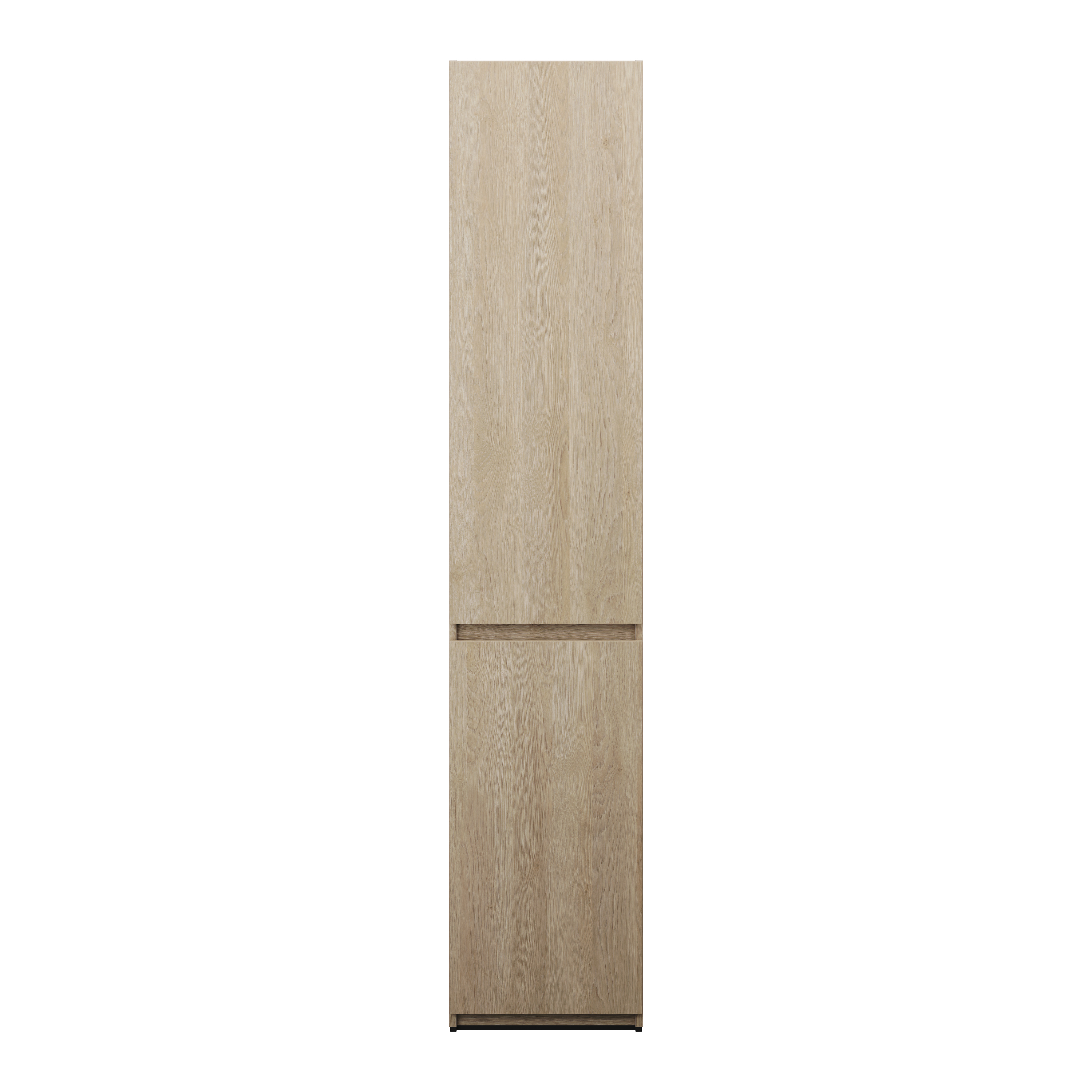 Bild von Burgbad Lin20 Hochschrank Bodenstehend mit 2 Türen, 2 Winkelablagen, Tiefe 245mm, Türanschlag links, 400x245x2000mm, HSPM040L, Farbe (Front/Korpus): Eiche Dekor Cashmere