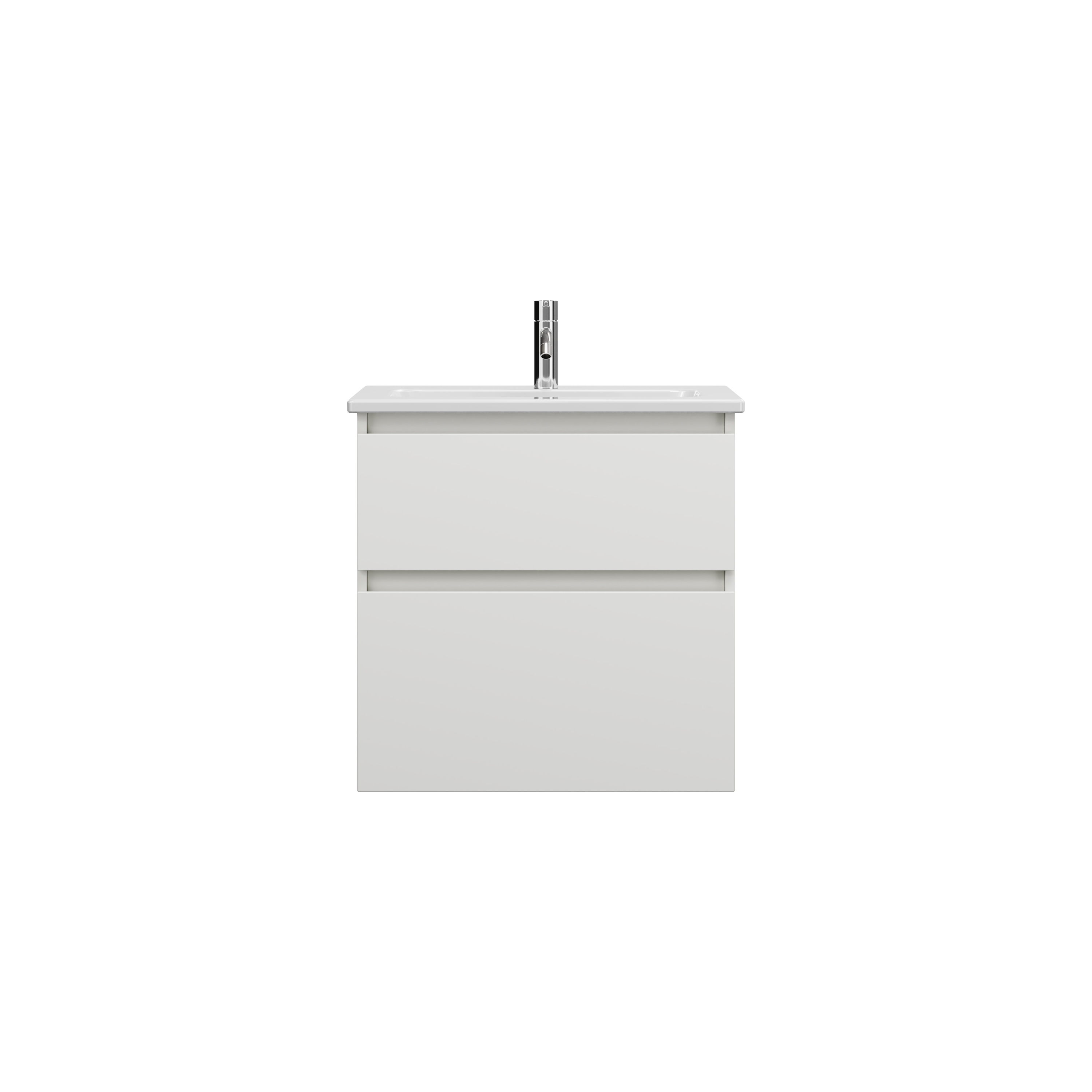 Bild von Burgbad Lin20 tiefes Keramik-Waschtisch inklusive Waschtischunterschrank 2 Auszüge, 630x415x622mm, SGHD063, Farbe (Front/Korpus): Weiß Matt