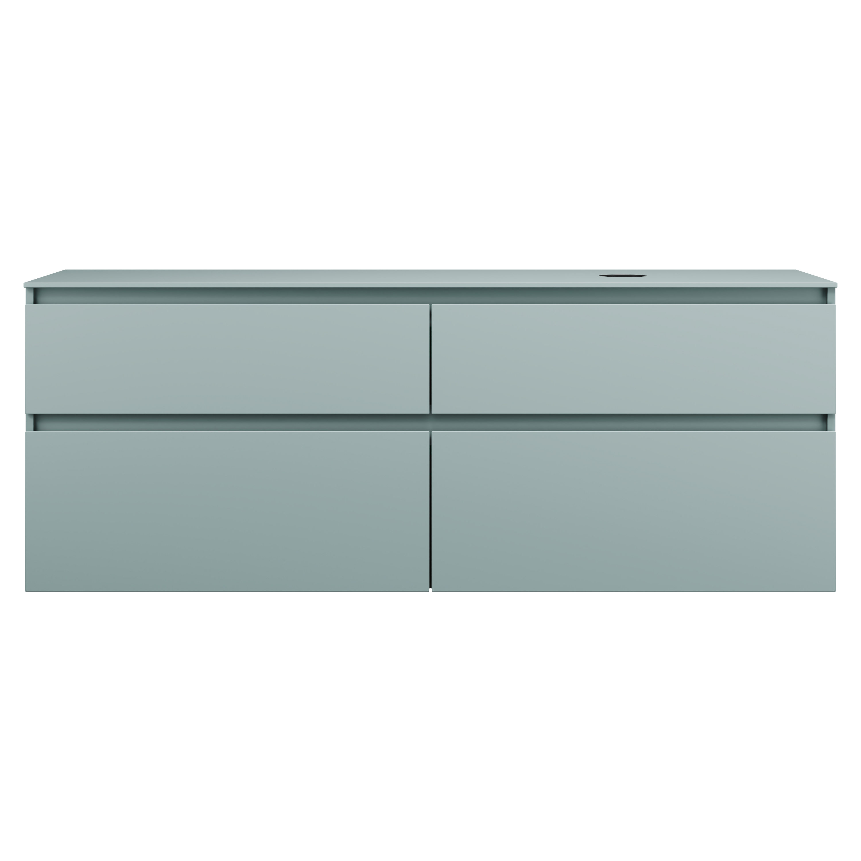 Bild von Burgbad Lin20 Waschtischunterschrank inklusive Konsolenplatte, Beckenausschnitt rechts, 4 Auszüge, Tiefe 487, 1602x487x661mm, SGIF160R, Farbe (Front/Korpus): Eisblau Matt / Rückwand Anthrazitgrau