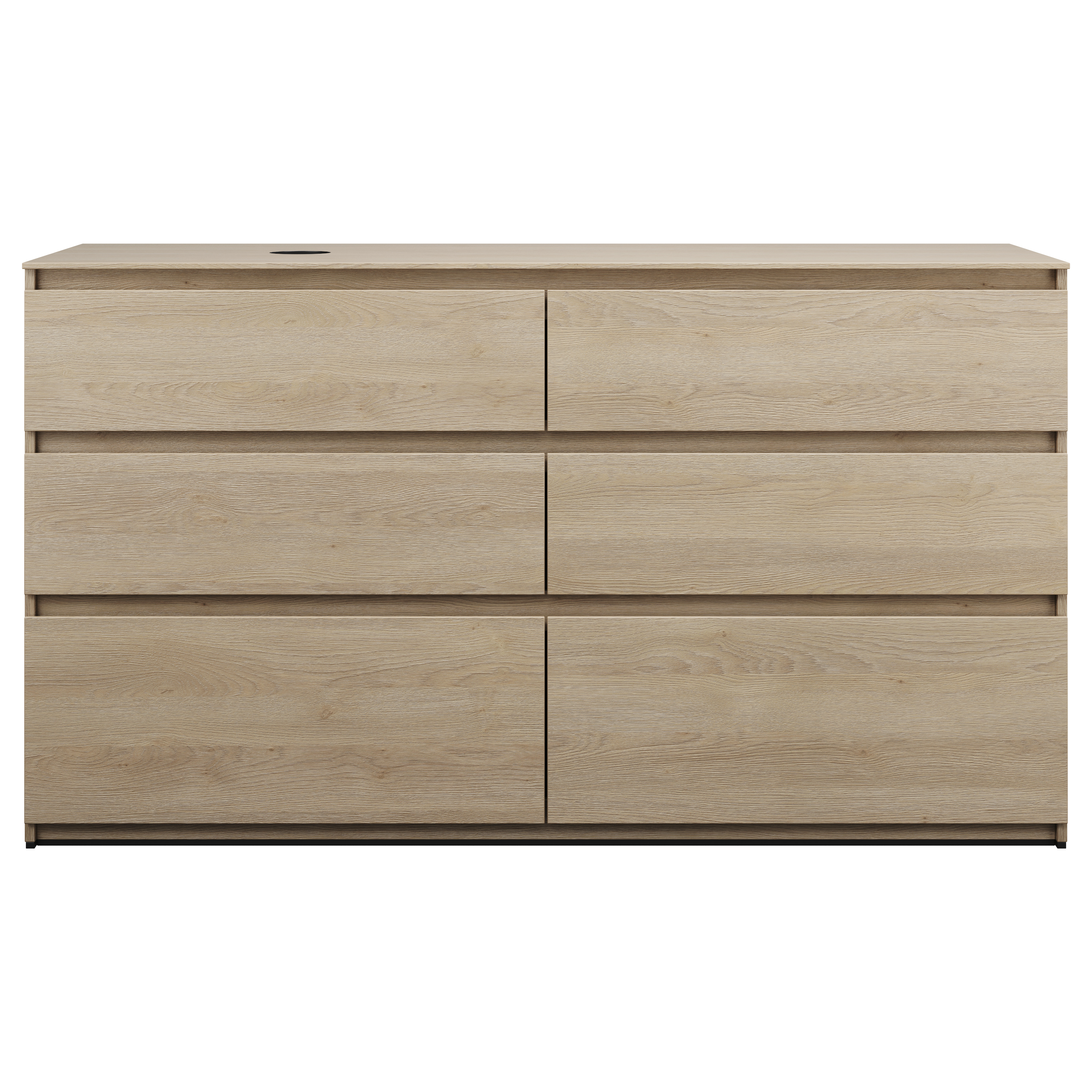 Bild von Burgbad Lin20 Waschtischunterschrank inklusive Konsolenplatte,Beckenausschnitt links, 6 Auszüge, Tiefe 552, 1602x552x900mm, SGRB160L, Farbe (Front/Korpus): Eiche Dekor Cashmere